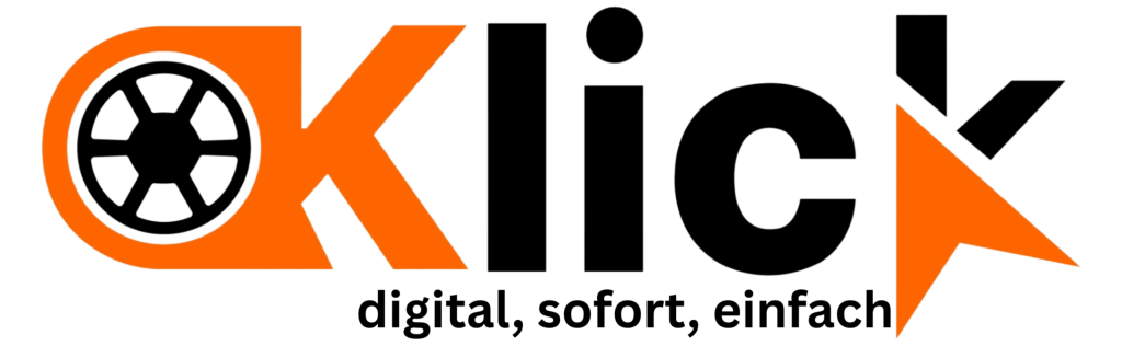 Logo von Klickzulassung mit dem Zusatz digital, sofort, einfach
